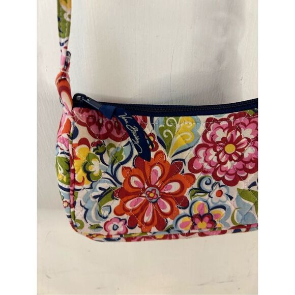 Vera Bradley 9x4" zipper mini crossbody multi-colors flowers - Picture 4 of 7